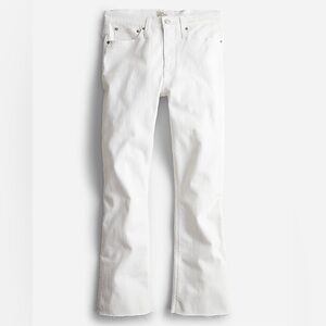 J. Crew 9" mid-rise demi-boot crop jean in white, Size 27